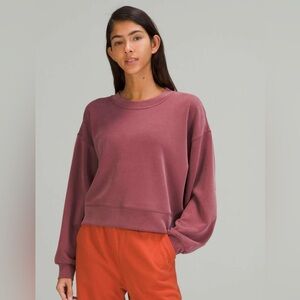 Lululemon Perfectly Oversized Cropped Crew *Softstreme-Mulled Wine